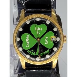Irish spring Watch With Three Leaf Clover Promotional Advertising Soap Rare 1970